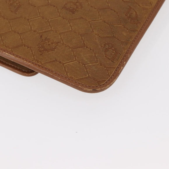 Christian Dior Honeycomb Canvas Chain Shoulder Bag Gold Brown Auth 151879