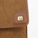 Christian Dior Honeycomb Canvas Chain Shoulder Bag Gold Brown Auth 151879-14