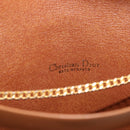 Christian Dior Honeycomb Canvas Chain Shoulder Bag Gold Brown Auth 151879-17