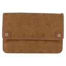 Christian Dior Honeycomb Canvas Chain Shoulder Bag Gold Brown Auth 151879-2