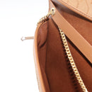 Christian Dior Honeycomb Canvas Chain Shoulder Bag Gold Brown Auth 151879-20