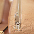 Christian Dior Honeycomb Canvas Chain Shoulder Bag Gold Brown Auth 151879-21