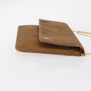 Christian Dior Honeycomb Canvas Chain Shoulder Bag Gold Brown Auth 151879-4