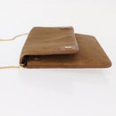 Christian Dior Honeycomb Canvas Chain Shoulder Bag Gold Brown Auth 151879-5