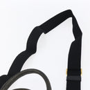 PRADA Canapa PM Hand Bag Denim 2way Black Gold Auth 151881-14