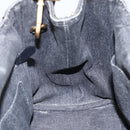 PRADA Canapa PM Hand Bag Denim 2way Black Gold Auth 151881-22