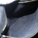 PRADA Canapa PM Hand Bag Denim 2way Black Gold Auth 151881-25