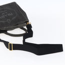 PRADA Canapa PM Hand Bag Denim 2way Black Gold Auth 151881-9