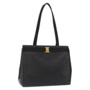 Salvatore Ferragamo Tote Bag Leather Black Gold Auth 151882-1