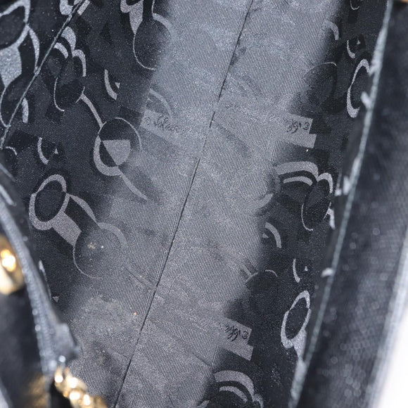 Salvatore Ferragamo Tote Bag Leather Black Gold Auth 151882