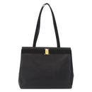 Salvatore Ferragamo Tote Bag Leather Black Gold Auth 151882-13