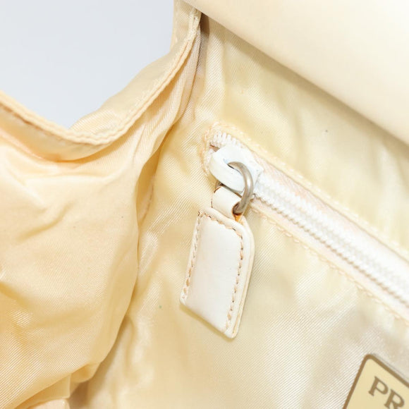 PRADA Chain Shoulder Bag Leather White Auth 151883