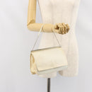 PRADA Chain Shoulder Bag Leather White Auth 151883-23