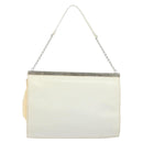 PRADA Chain Shoulder Bag Leather White Auth 151883-2