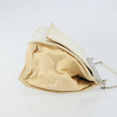 PRADA Chain Shoulder Bag Leather White Auth 151883-3