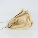 PRADA Chain Shoulder Bag Leather White Auth 151883-4