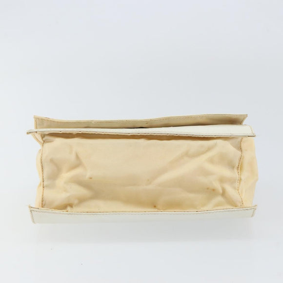 PRADA Chain Shoulder Bag Leather White Auth 151883