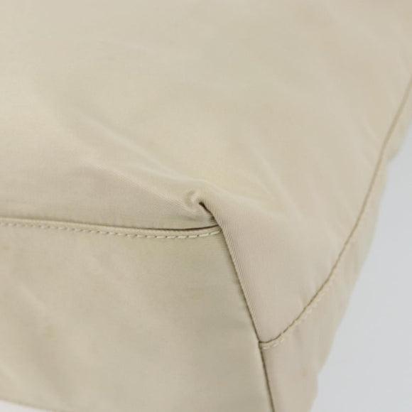 PRADA Tote Bag Nylon White Silver Auth 151884