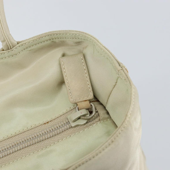 PRADA Tote Bag Nylon White Silver Auth 151884