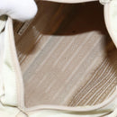 PRADA Tote Bag Nylon White Silver Auth 151884-10