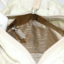 PRADA Tote Bag Nylon White Silver Auth 151884-20