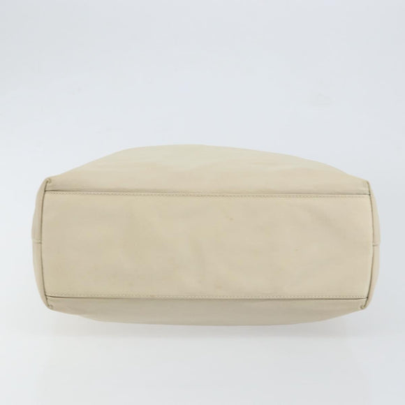 PRADA Tote Bag Nylon White Silver Auth 151884