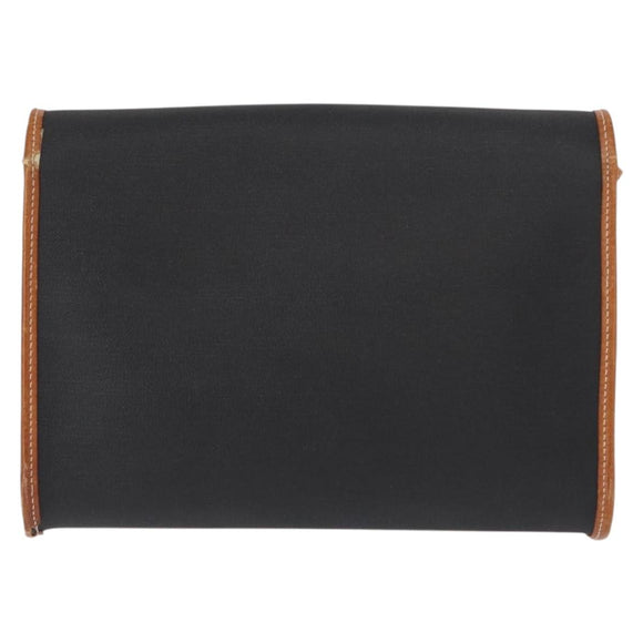 Christian Dior Shoulder Bag Nylon Black Gold Auth 151885