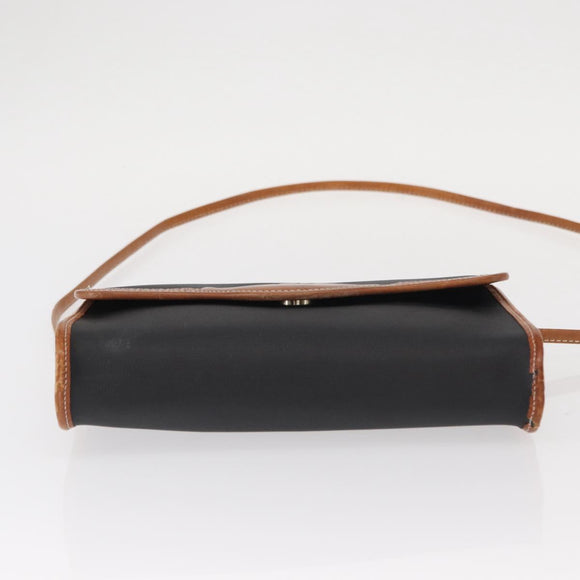 Christian Dior Shoulder Bag Nylon Black Gold Auth 151885