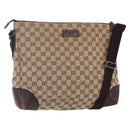 GUCCI GG Canvas Shoulder Bag Beige Silver 110054 Auth 151886-1