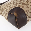 GUCCI GG Canvas Shoulder Bag Beige Silver 110054 Auth 151886-14