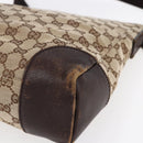 GUCCI GG Canvas Shoulder Bag Beige Silver 110054 Auth 151886-15