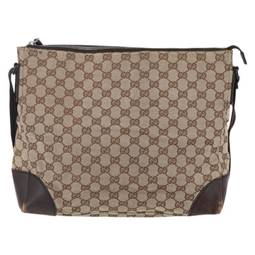 GUCCI GG Canvas Shoulder Bag Beige Silver 110054 Auth 151886 - 0