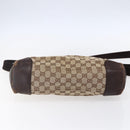GUCCI GG Canvas Shoulder Bag Beige Silver 110054 Auth 151886-5
