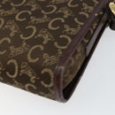 CELINE C Sulky Shoulder Bag Canvas Leather Brown Gold Auth 151887-15