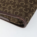 CELINE C Sulky Shoulder Bag Canvas Leather Brown Gold Auth 151887-16