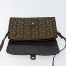 CELINE C Sulky Shoulder Bag Canvas Leather Brown Gold Auth 151887-10