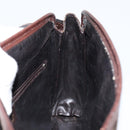 CELINE C Sulky Shoulder Bag Canvas Leather Brown Gold Auth 151887-19