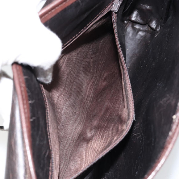 CELINE C Sulky Shoulder Bag Canvas Leather Brown Gold Auth 151887