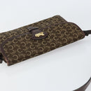 CELINE C Sulky Shoulder Bag Canvas Leather Brown Gold Auth 151887-6