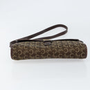 CELINE C Sulky Shoulder Bag Canvas Leather Brown Gold Auth 151887-5
