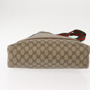 GUCCI GG Supreme Web Sherry Line Tote Bag PVC Beige Red 40 02 003 Auth 151889-6