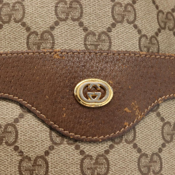 GUCCI GG Supreme Web Sherry Line Tote Bag PVC Beige Red 40 02 003 Auth 151889