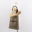 GUCCI GG Supreme Web Sherry Line Tote Bag PVC Beige Red 40 02 003 Auth 151889-21