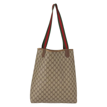 GUCCI GG Supreme Web Sherry Line Tote Bag PVC Beige Red 40 02 003 Auth 151889 - 0