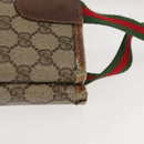 GUCCI GG Supreme Web Sherry Line Tote Bag PVC Beige Red 40 02 003 Auth 151889-4