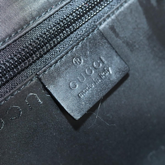GUCCI Boston Bag Nylon Black Silver 012 0393 12 Auth 151894