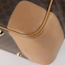 CELINE Macadam Canvas Boston Bag PVC Brown Gold Auth 151895-15
