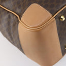 CELINE Macadam Canvas Boston Bag PVC Brown Gold Auth 151895-16