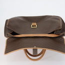 CELINE Macadam Canvas Boston Bag PVC Brown Gold Auth 151895-10