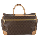 CELINE Macadam Canvas Boston Bag PVC Brown Gold Auth 151895-2